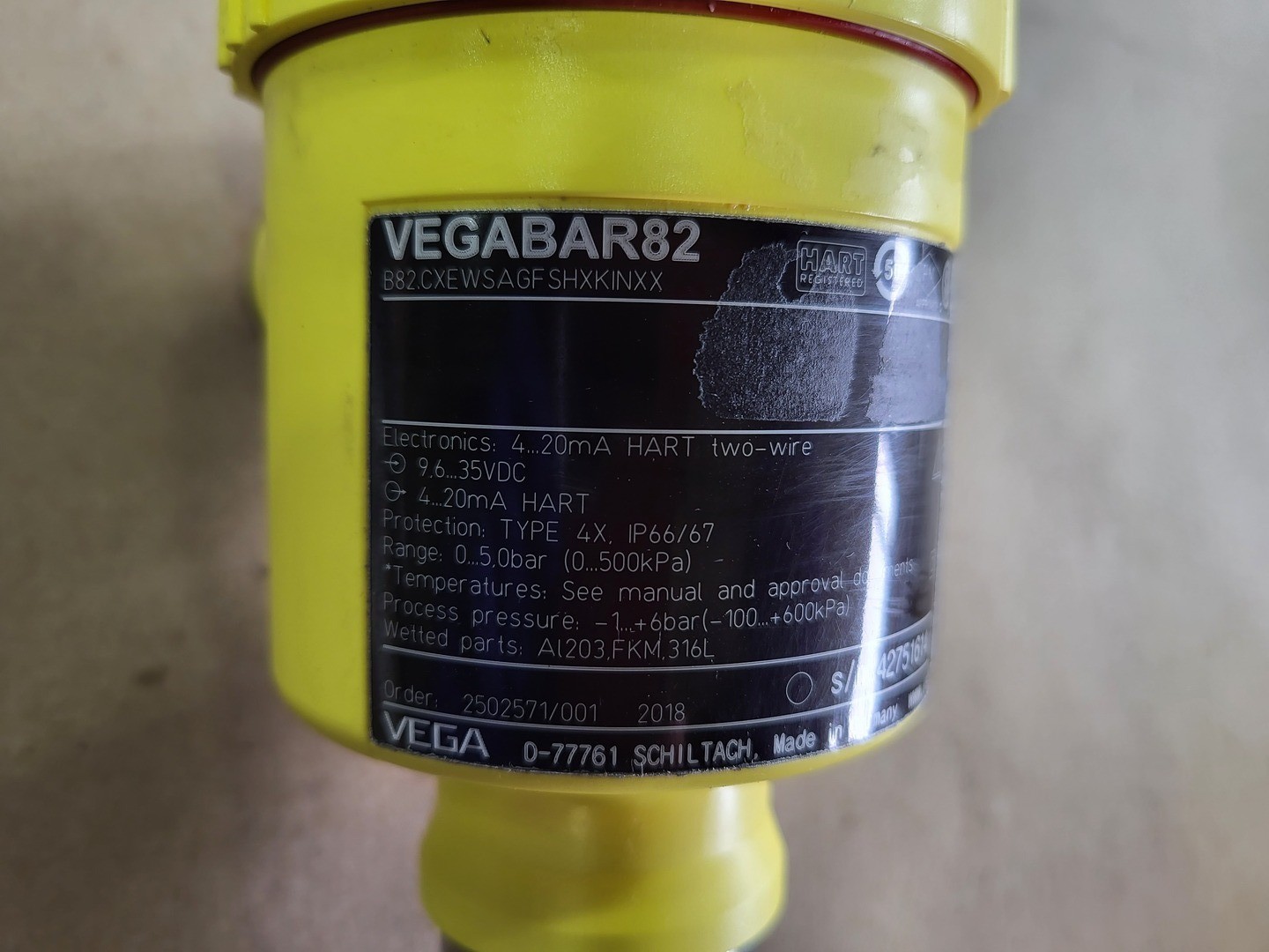SURPLUS NEW VEGA VEGABAR82 Pressure Transmitter