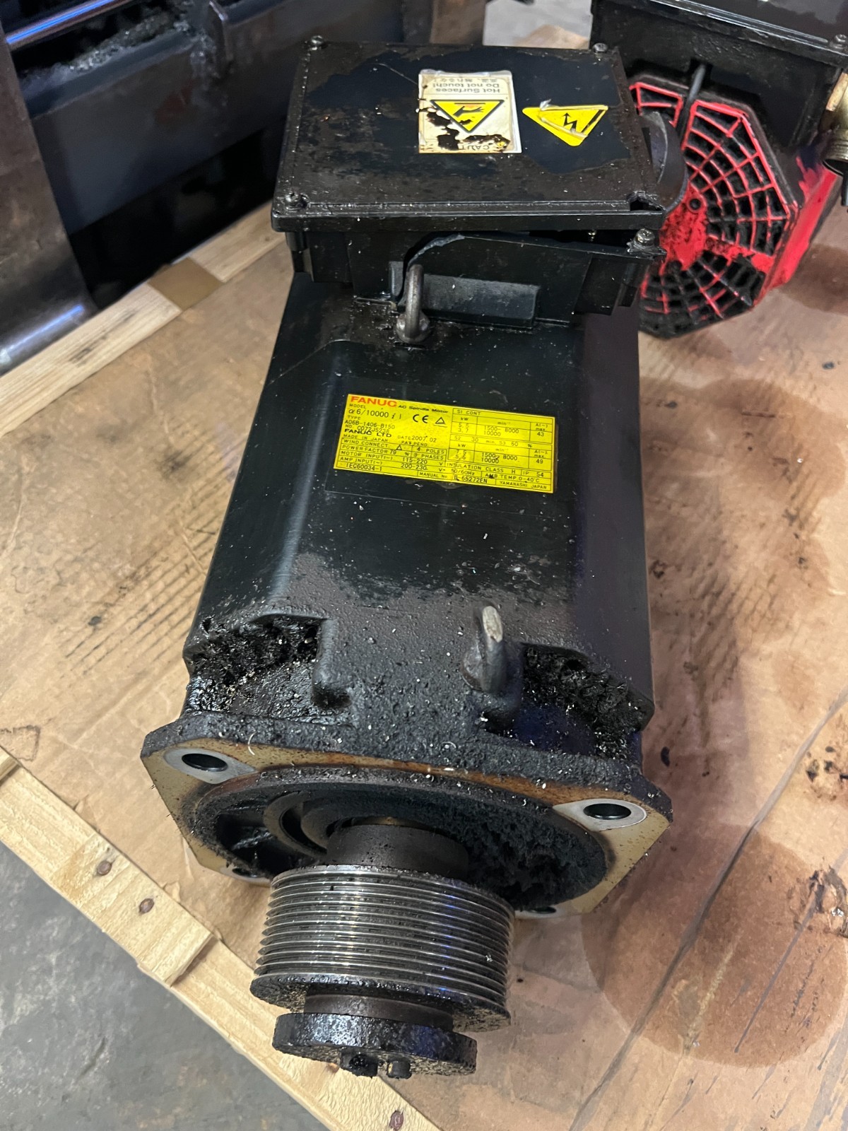 Fanuc #A06B-1406-B150 AC Spindle Motor – Damaged Electrical Box