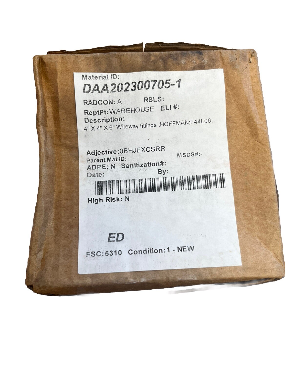 Hoffman F44L06 Straight Section Hinged Cover Wireway 4″ x 4″ x 6″ New