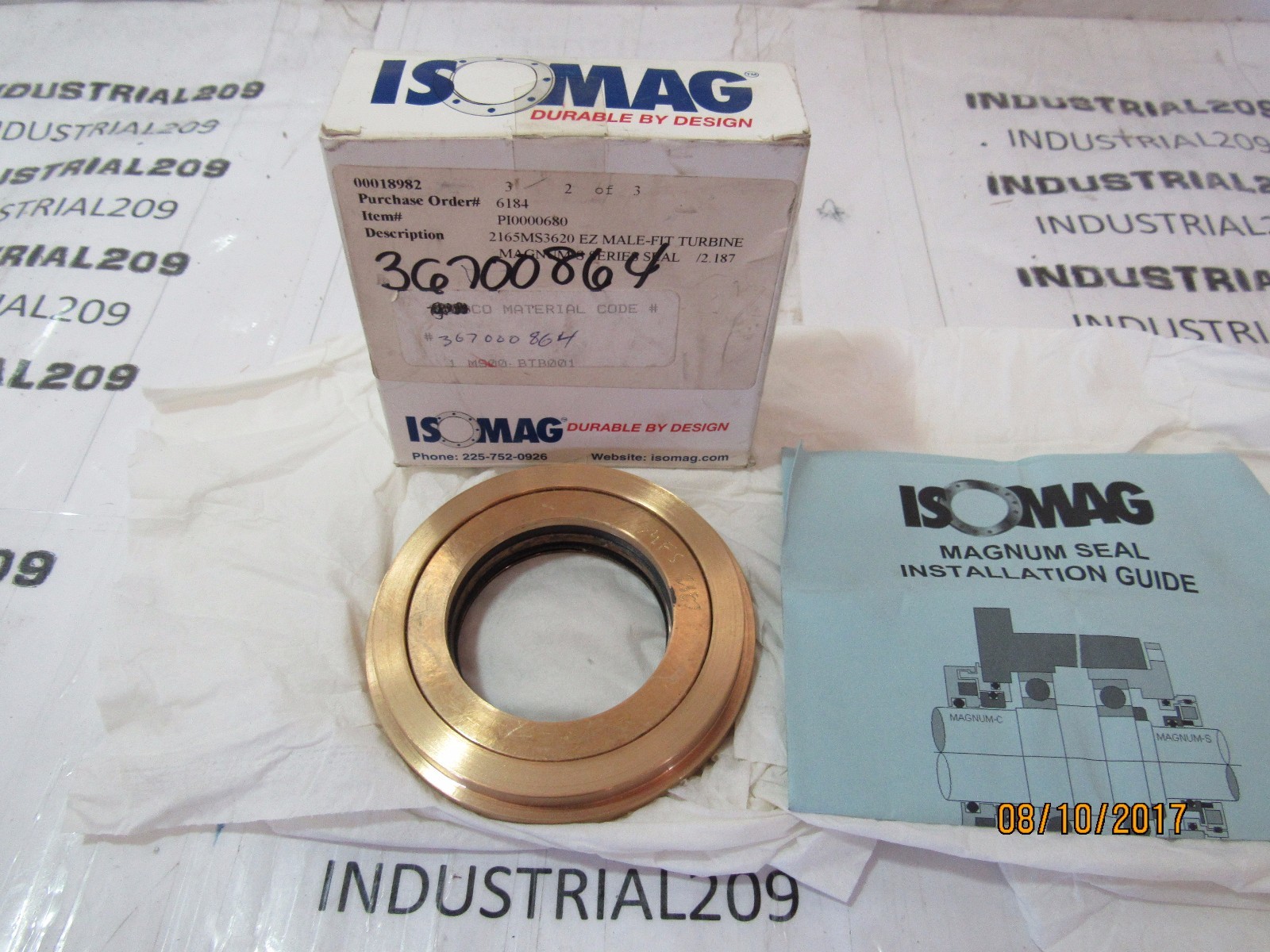 ISOMAG P10000680 TURBINE SEAL 216MS3620 NEW IN BOX