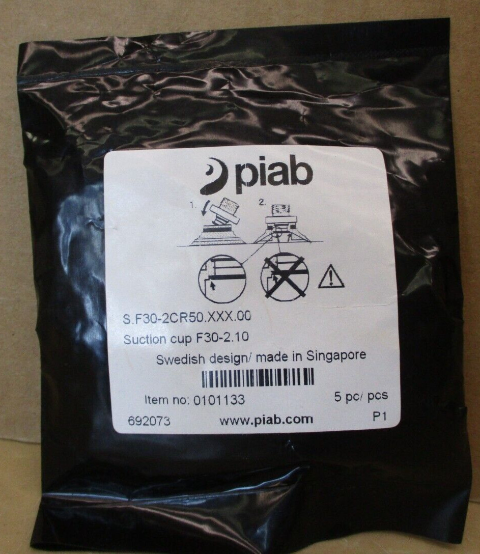 New Bag of 5 Pcs Piab S.F30-2CR50.XXX.00 Suction Cup F30-2.10 0101133 46961ELL