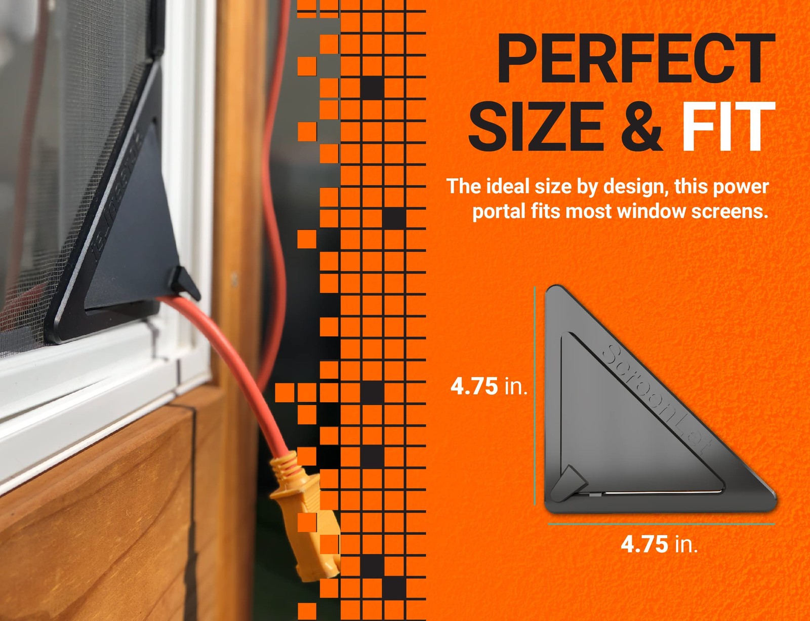 ScreenLet Window Screen Pass Through Attachment – Bring 2 Pack, Black Grey
