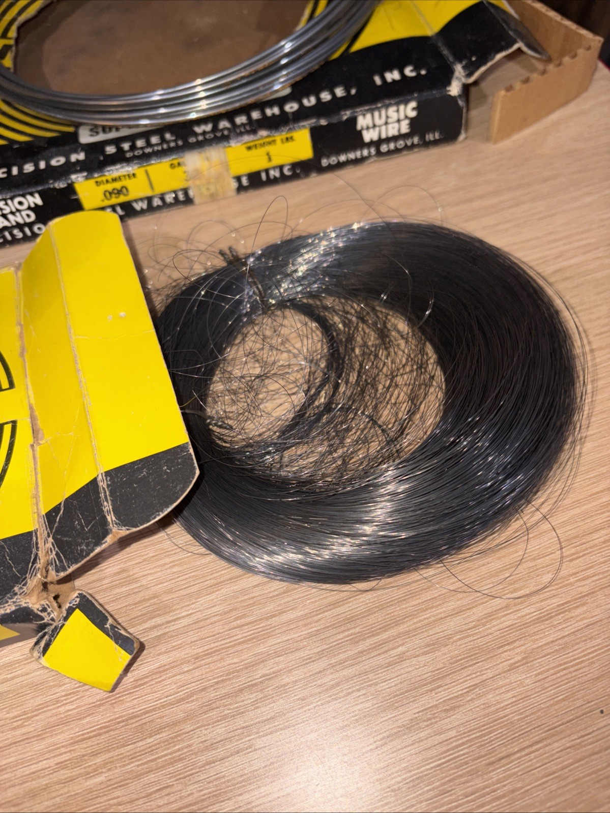 Vtg Music Wire Lot 4 Precision Brand USA .006,0.80,and .090 DIAM READ