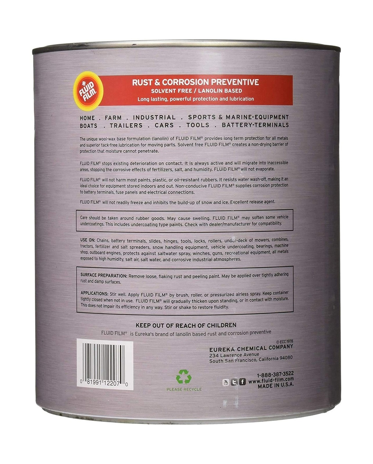 Fluid Film 1 Gallon Can Rust Inhibitor Rust Prevention Anti Corrosion Anti Ru…