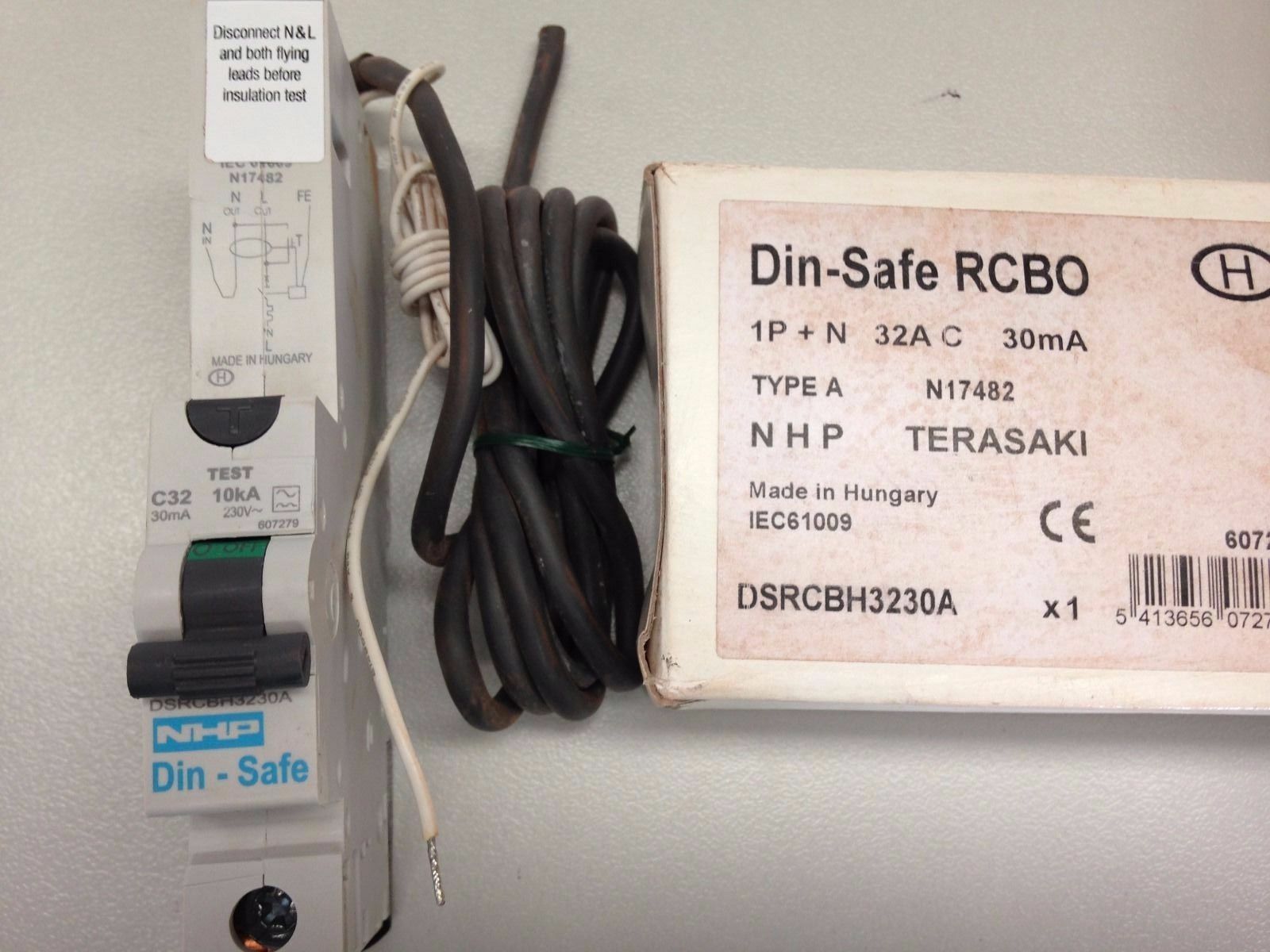 NHP TERASAKI Din-Safe RCBO DSRCBH3230A 32A C32 30mA 10kA 1P MCB Circuit Breaker