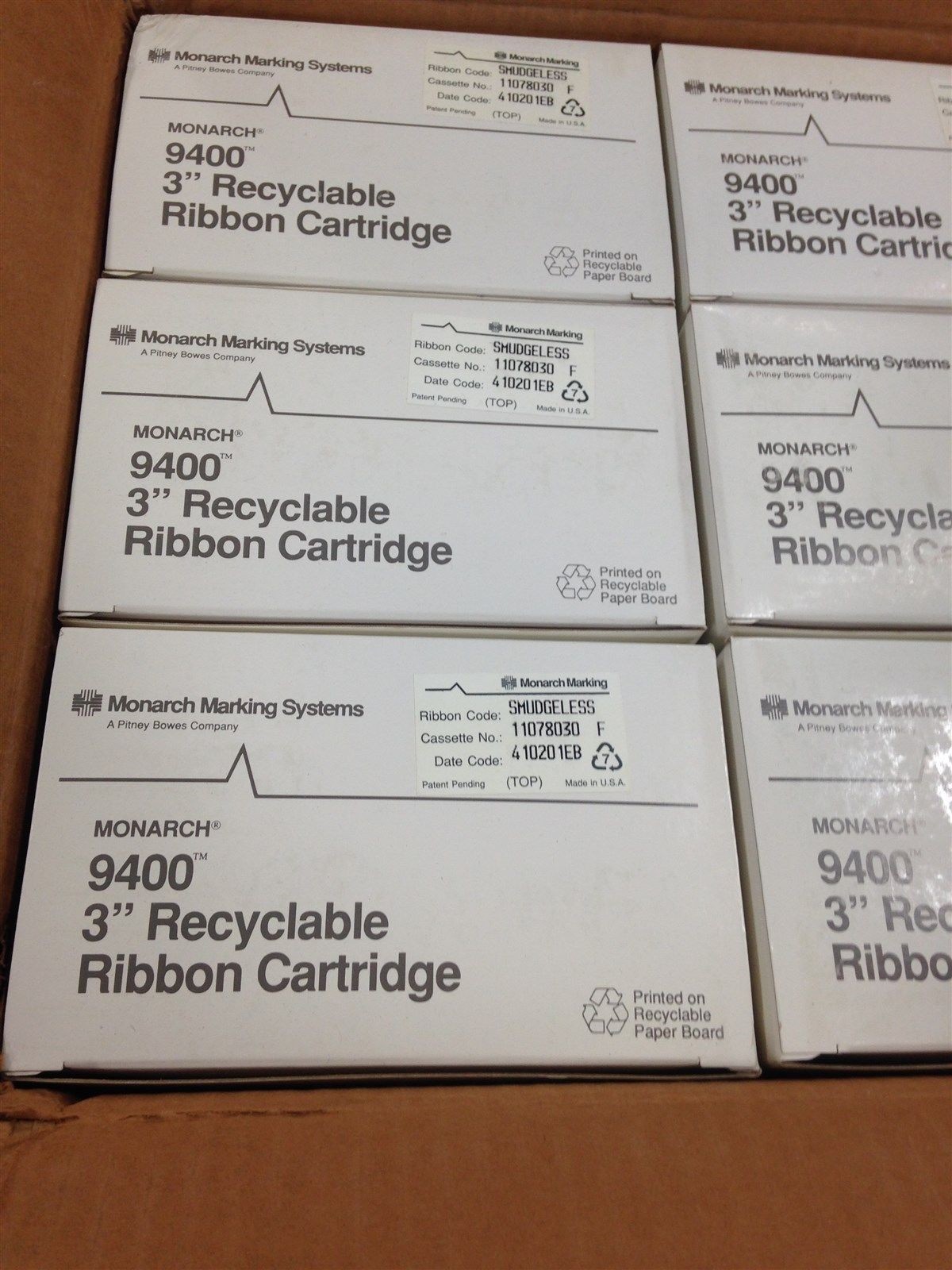 NEW BOX OF 12 MONARCH MARKING 9400 3″ RECYCLABLE RIBBON CARTRIDGES (P11)