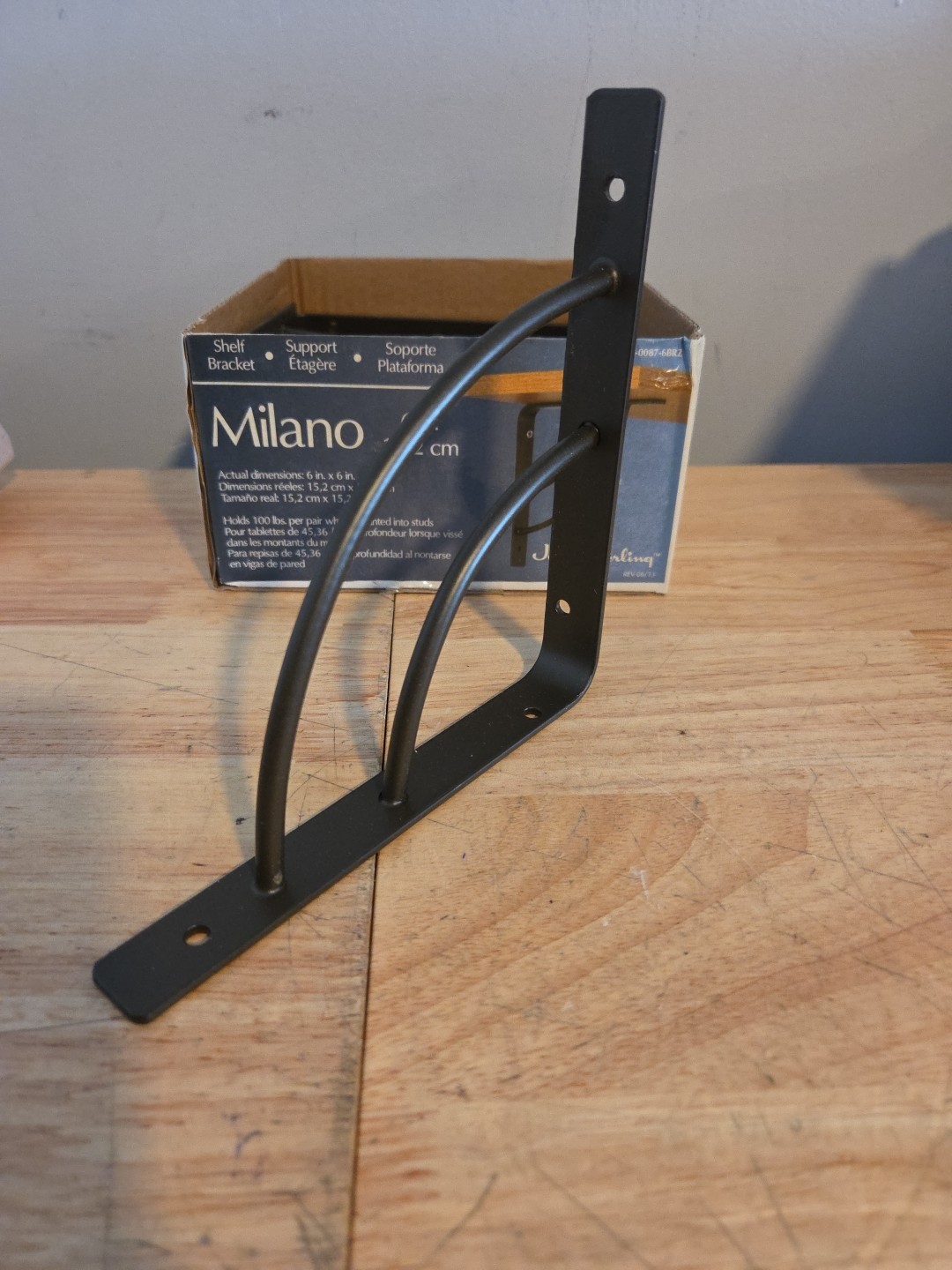 Knape & Vogt RP-0087-6BRZ Steel Bronze Milano Shelf Bracket 6″ 50 Lb(Pack of 10)