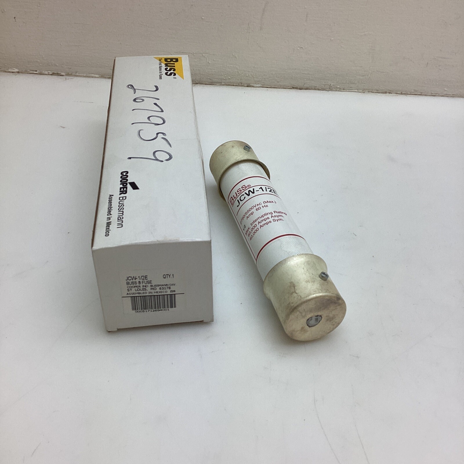 Cooper Bussman Buss JCW-1/2E FUSE 1/2 AMP 2750/5500V-AC 60HZ (CL115)