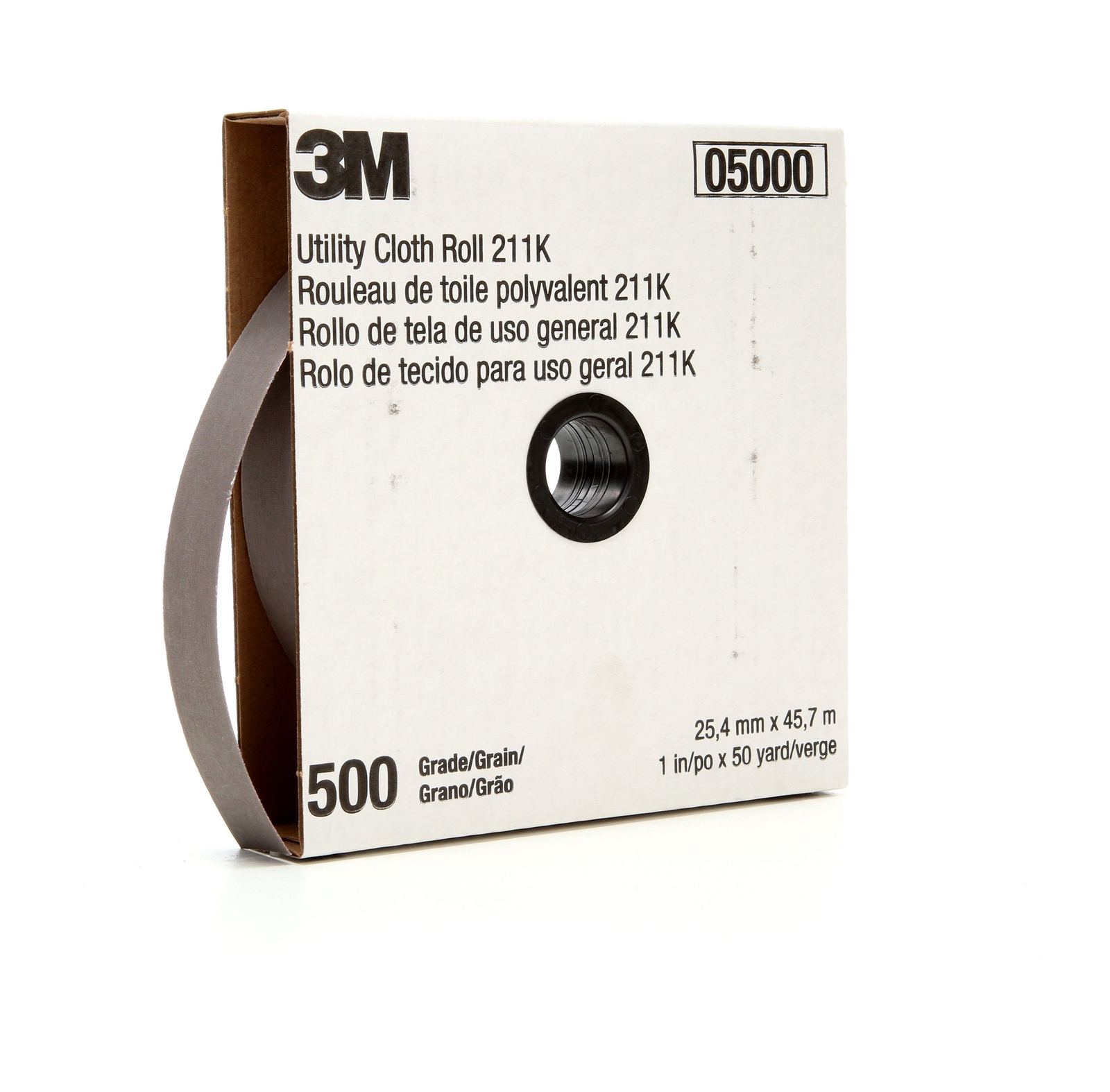 3M Utility Cloth Roll 211K, 1 in x 50 yd 500 J-weight, 5 per case (Case of 5)