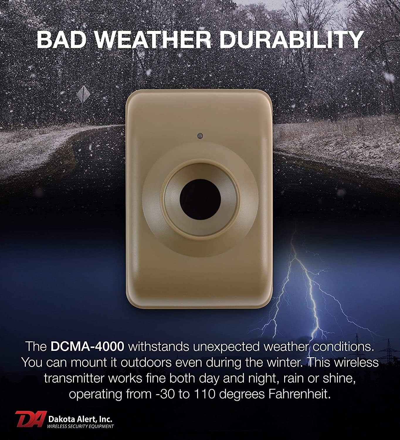 Dakota Alert Long Range Wireless Driveway Motion Detector – DCMA-4000 One Mile –