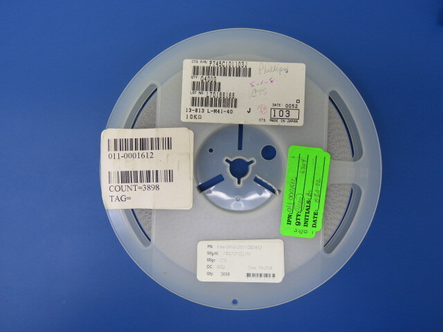 CTS 745C101103JTR Qty of 1000 per Lot 10K 5% 8Res Bussed 10P Concave