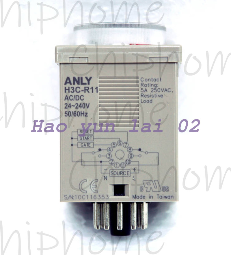New 1PC Industrial Timer H3C-R11 AC/DC 24~240Vin 1.2S~300H ANLY