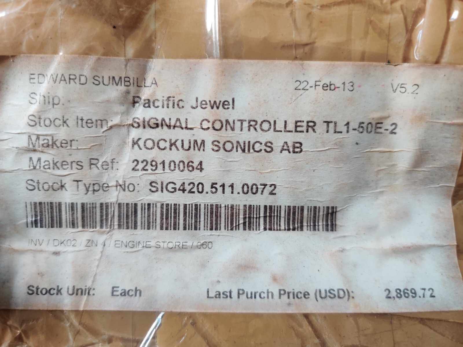 TLI 50 E2 NEW/UNUSED Kockum Sonics AB Signal Controller TLI 50 E-2