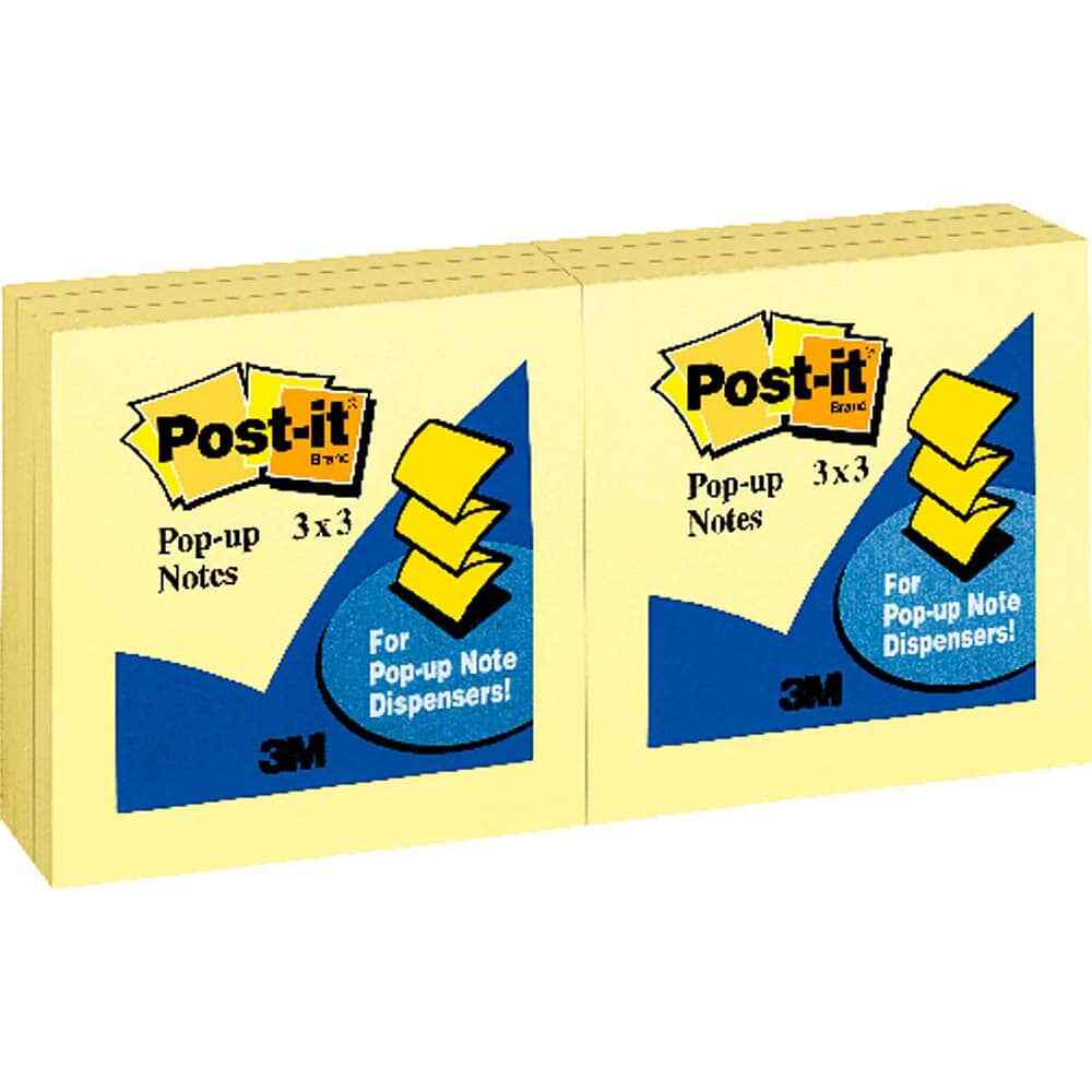 12 Pack 3M 3″ x 3″ Notepad: 100 Sheets, Yellow Cover