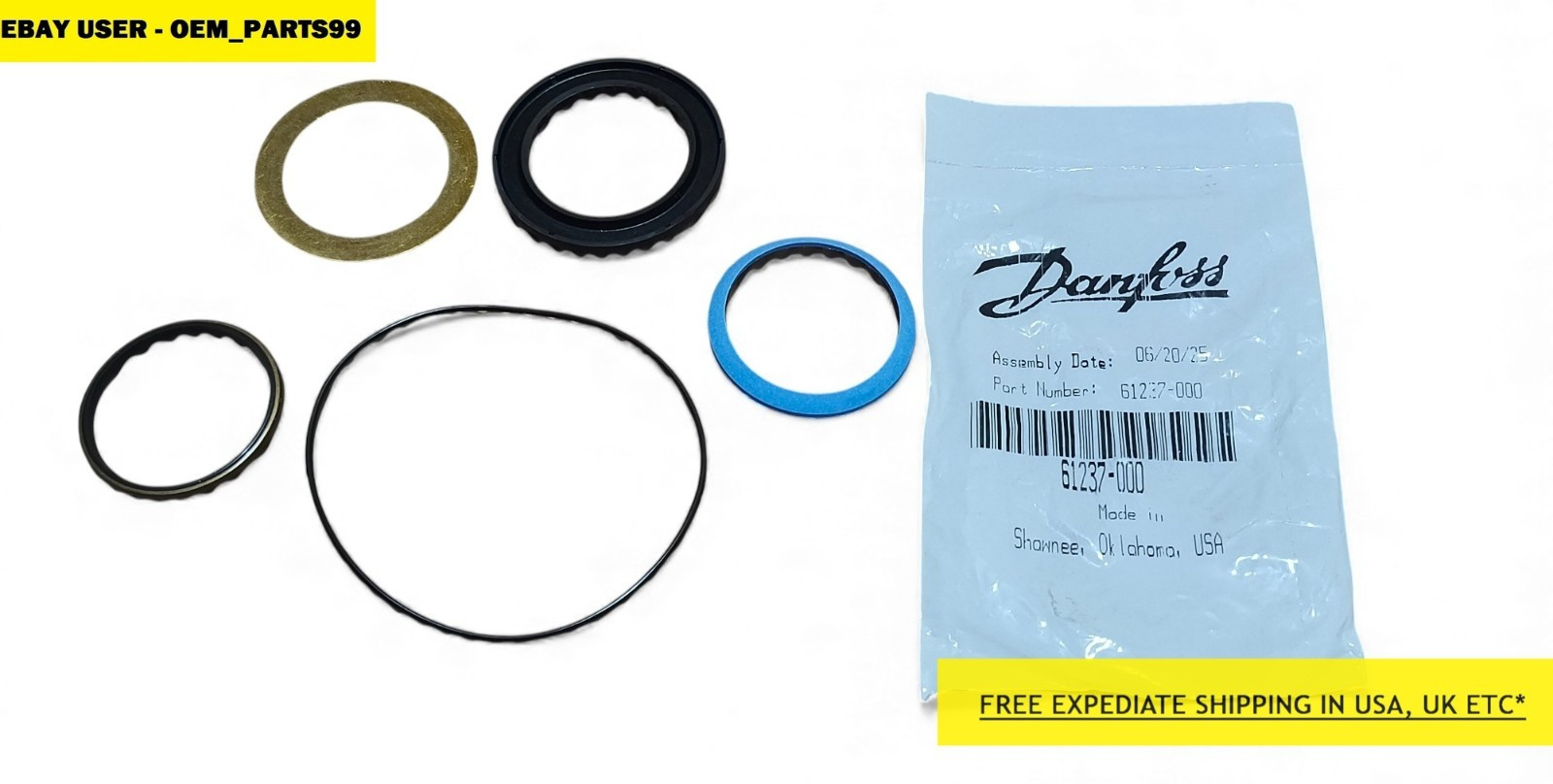 GENUINE DANFOSS Eaton Motor Shaft Seal Kit 61237-000 For Char-Lynn 6000 Series
