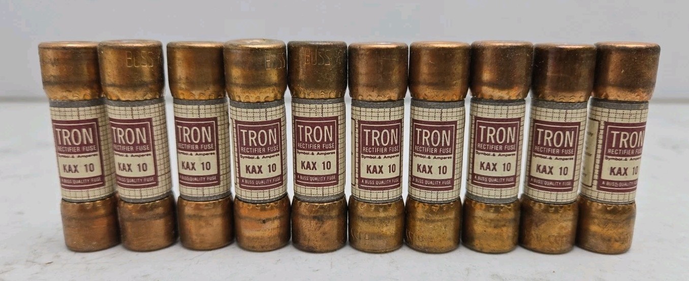 10 Pack Bussmann Tron Limitron KAX-10 Rectifier Fuse 250Vac 10A Amp KAX10 New