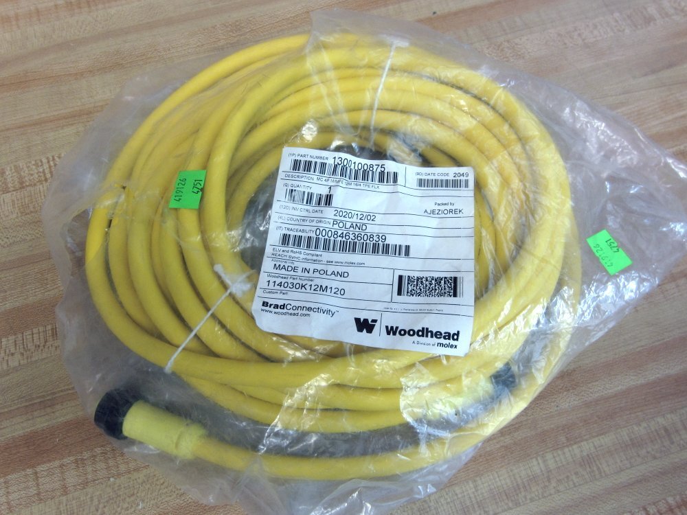 Molex 1300100875 MC 4P M/MFE 12M 16/4 TPE FLX 114030K12M120