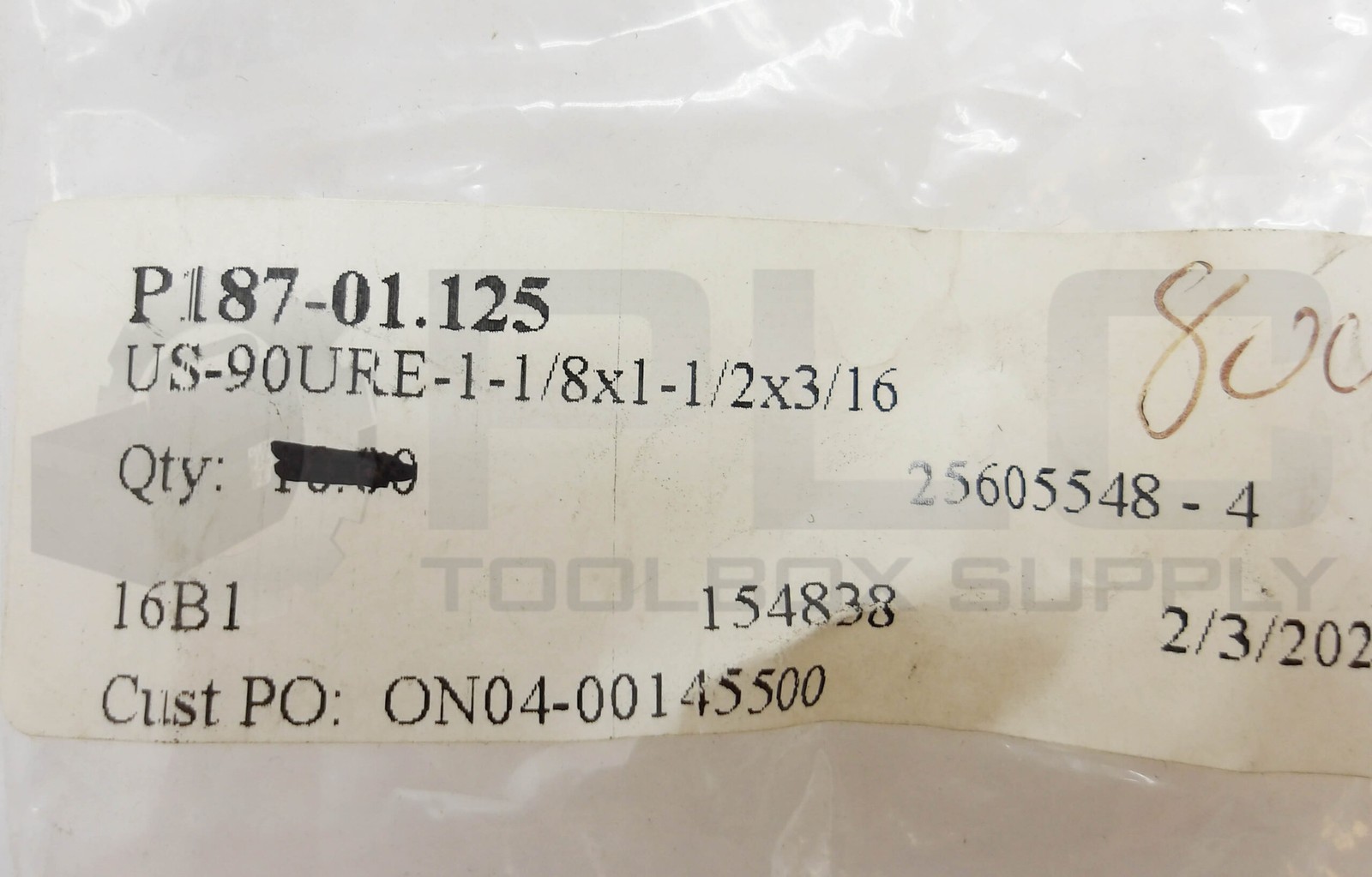 NEW LOT OF 9 HERCULES P187-01.125 SEALS US-90URE-1-1/8X1-1/2X3/16
