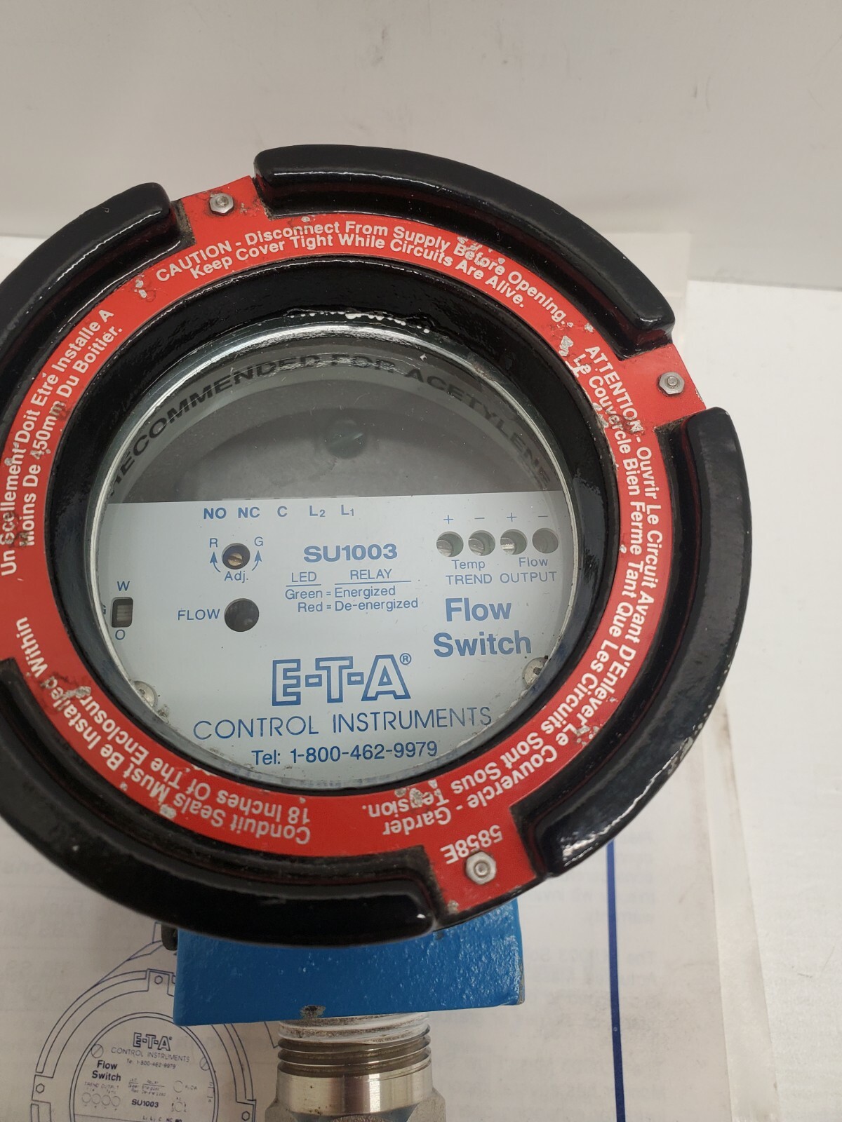 NEW OLD STOCK! E-T-A SU1003 FLOW SWITCH SU1003-01-03-075-SS-02-0-0