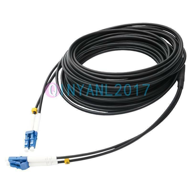 Black Armored Fiber Cable Duplex Fiber Optic Patch Cord 150M LC-LC UPC SM 9/125