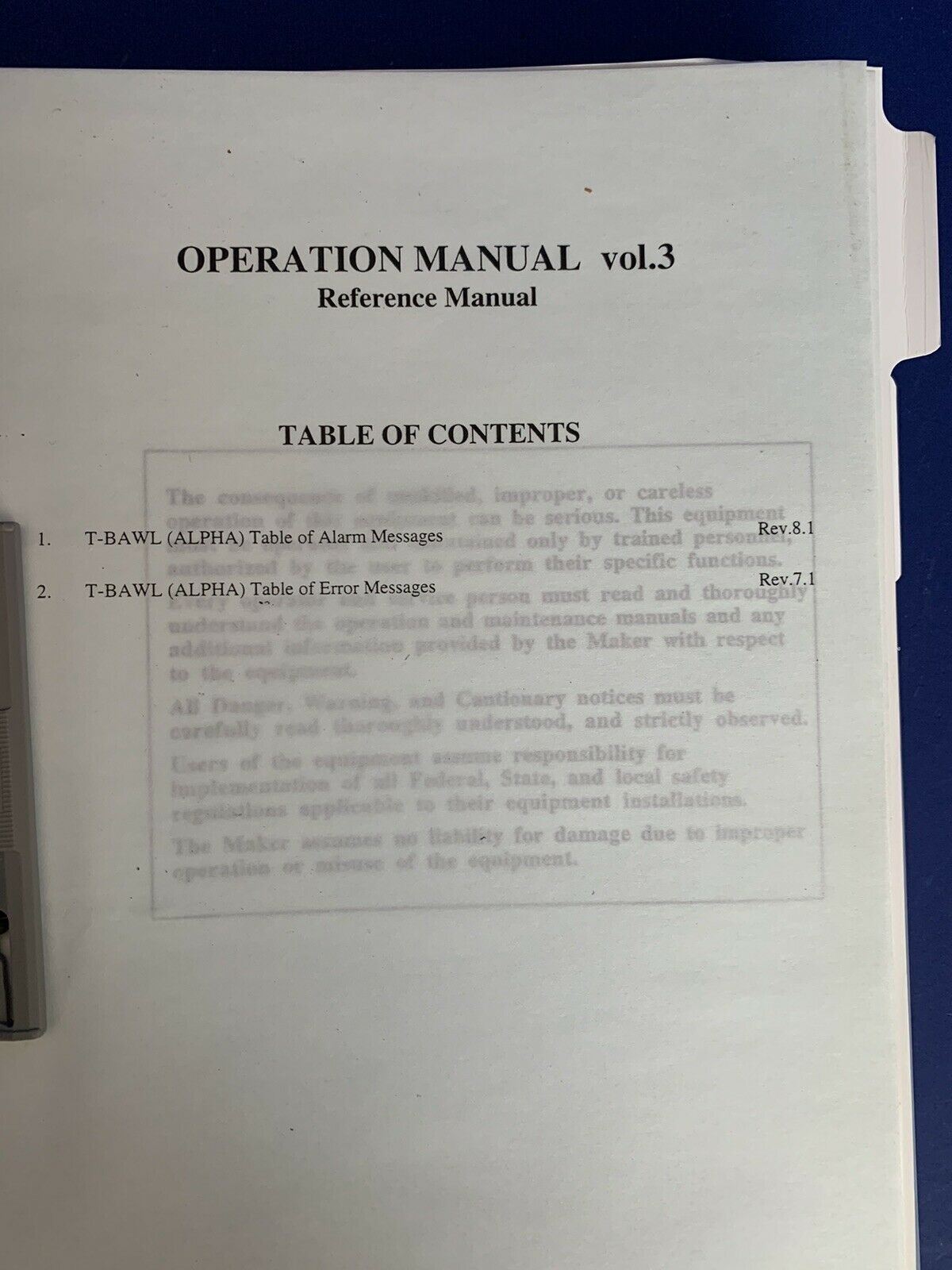 Tokyo Electron ALPHA-8S-E Vertical LP-CVD Operation Manual Volumes 1,2 & 3