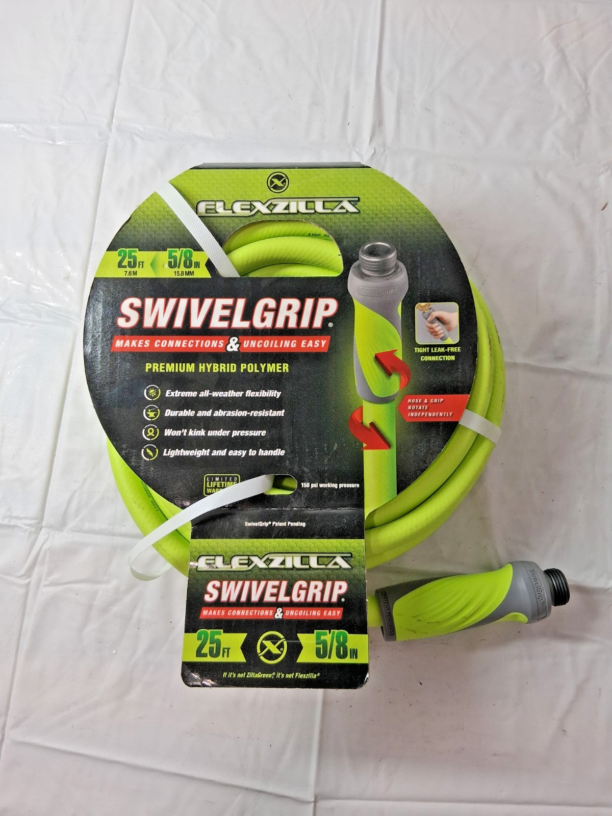 Legacy Thread Green Hybrid Polymer Garden Hose 25ft 3/4″ GHT 150 psi HFZG525YWS