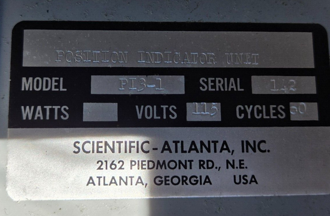 Used Scientific Atlanta Position Indicator Control PC-2 Model: PI3-1 w/ Cables