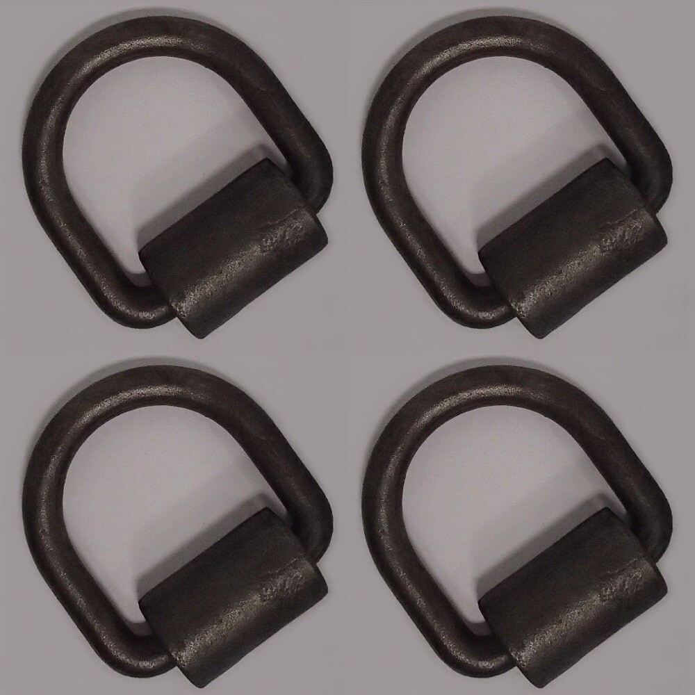 (4) 1/2″ D-Rings with Weld-on Clips Flatbed Truck Trailer Tie Down D Ring & Clip