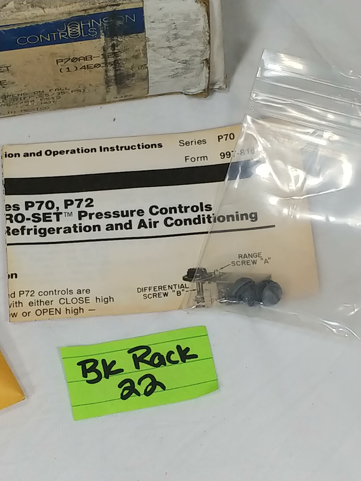 JOHNSON CONTROLS P70AB-12E / P70AB12E MICRO-SET PRESSURE CONTROL 4E039