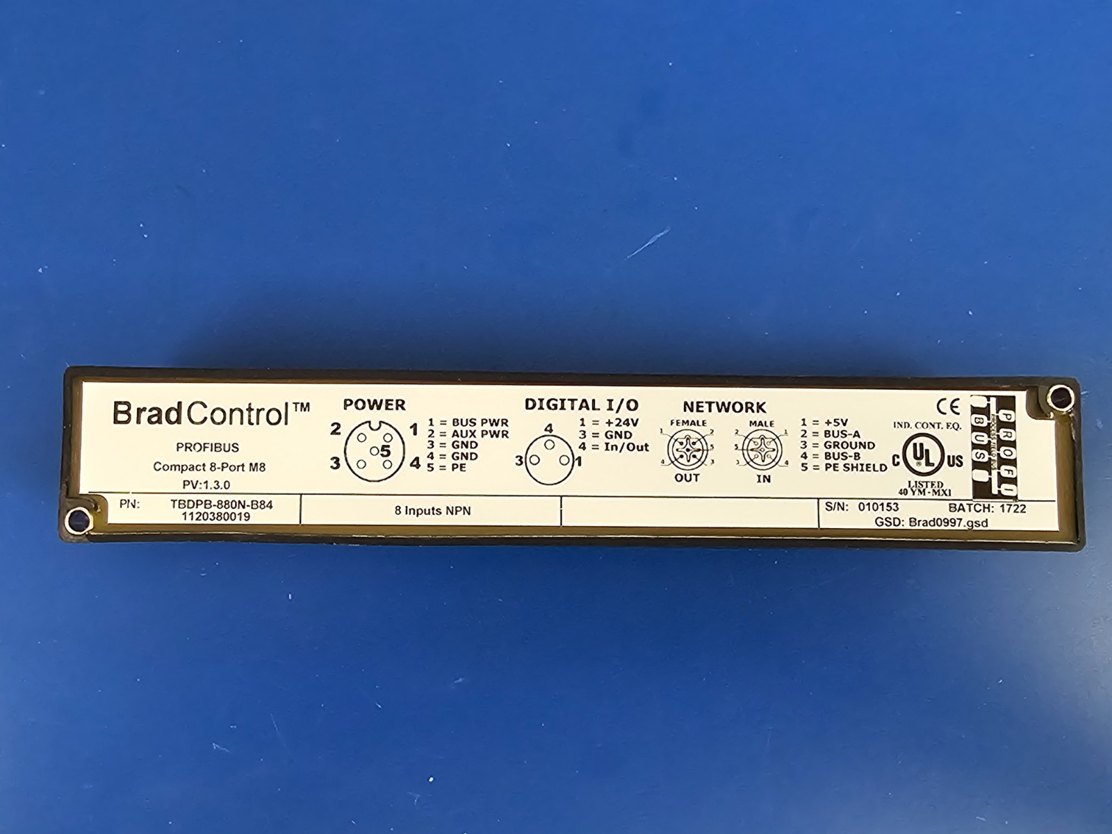 MOLEX TBDPB-880N-B84 PROFIBUS Compact 8-Port M8