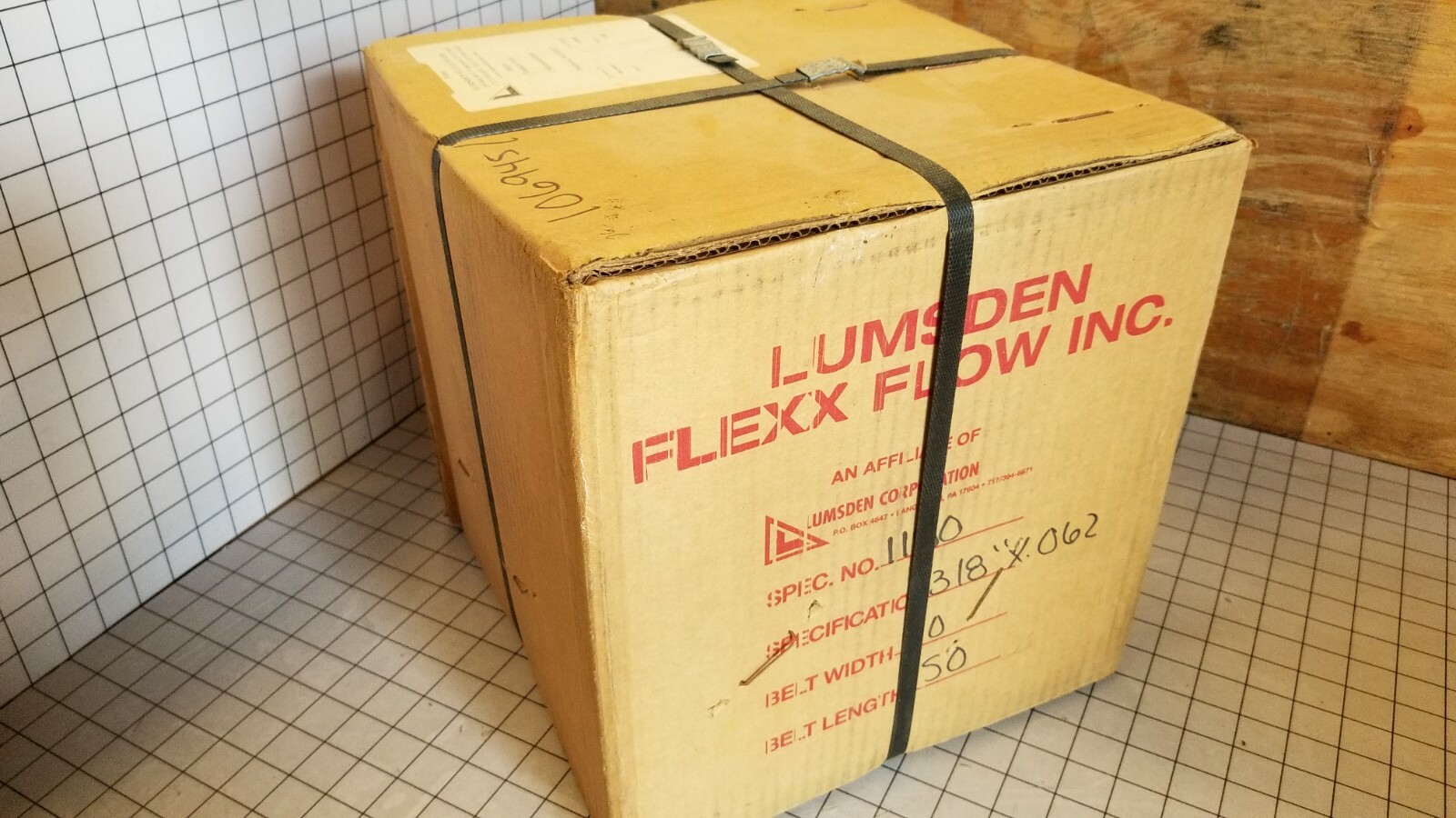 Lumsden Flexx Flow SS Conveyor Belt, 1180 3/8″x.062 10″ wide x 50′ long – NEW