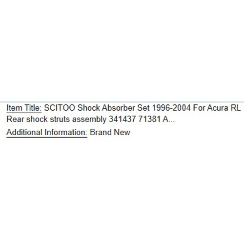 SCITOO Shock Absorber Set 1996-2004 For Acura RL Rear Struts Assembly Pair