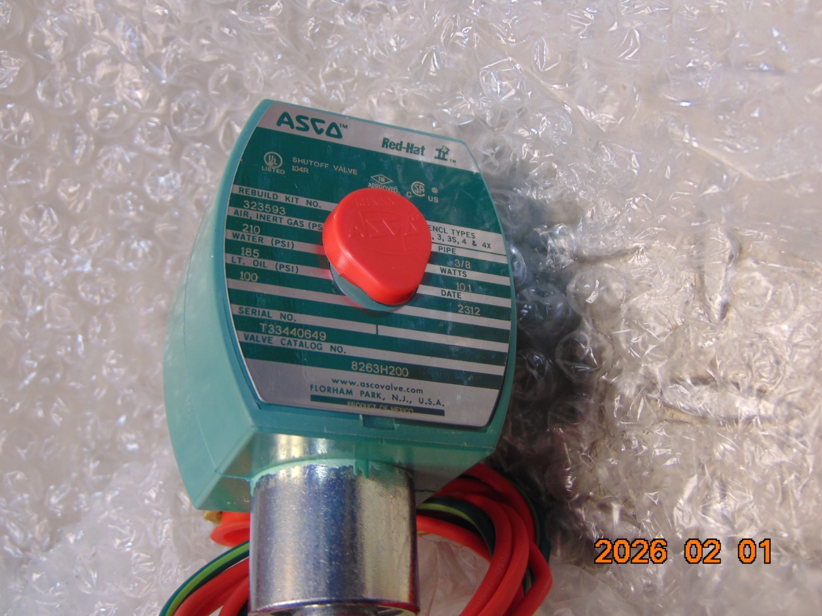 ASCO 8263H200 Solenoid Valve 3/8″