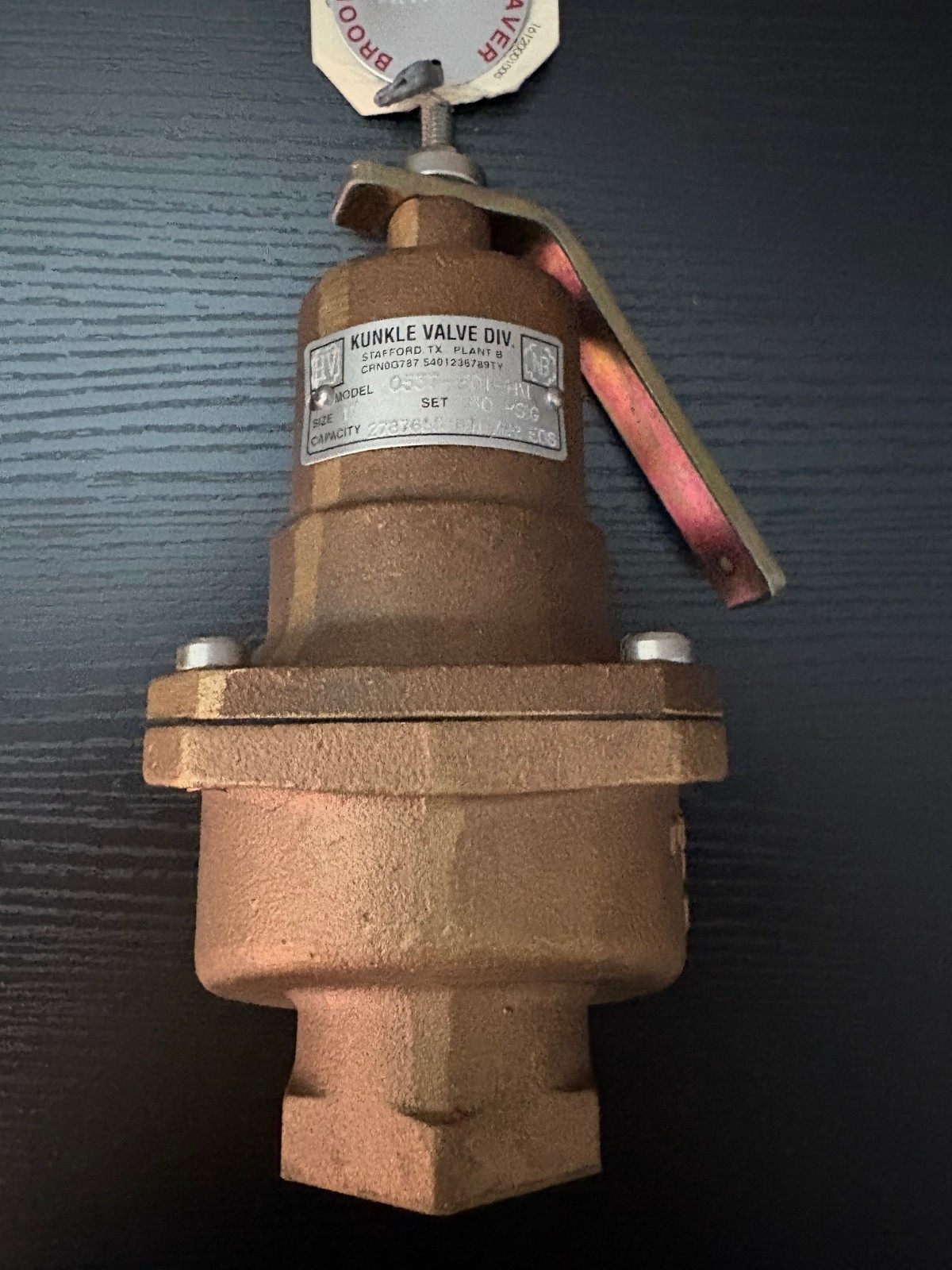 Kunkle Safety Relief Valve 2,789,000 BTU/HR 60 PSI 1″ X 1-1/4″ 537-E01-HM