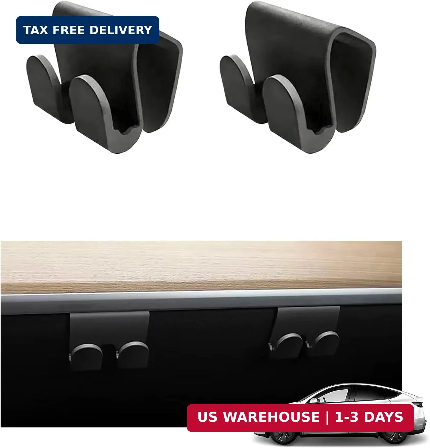 2PCS Glove Box Hooks for Tesla Model Y Juniper 2025 2026 & Model 3 Highland | Ca