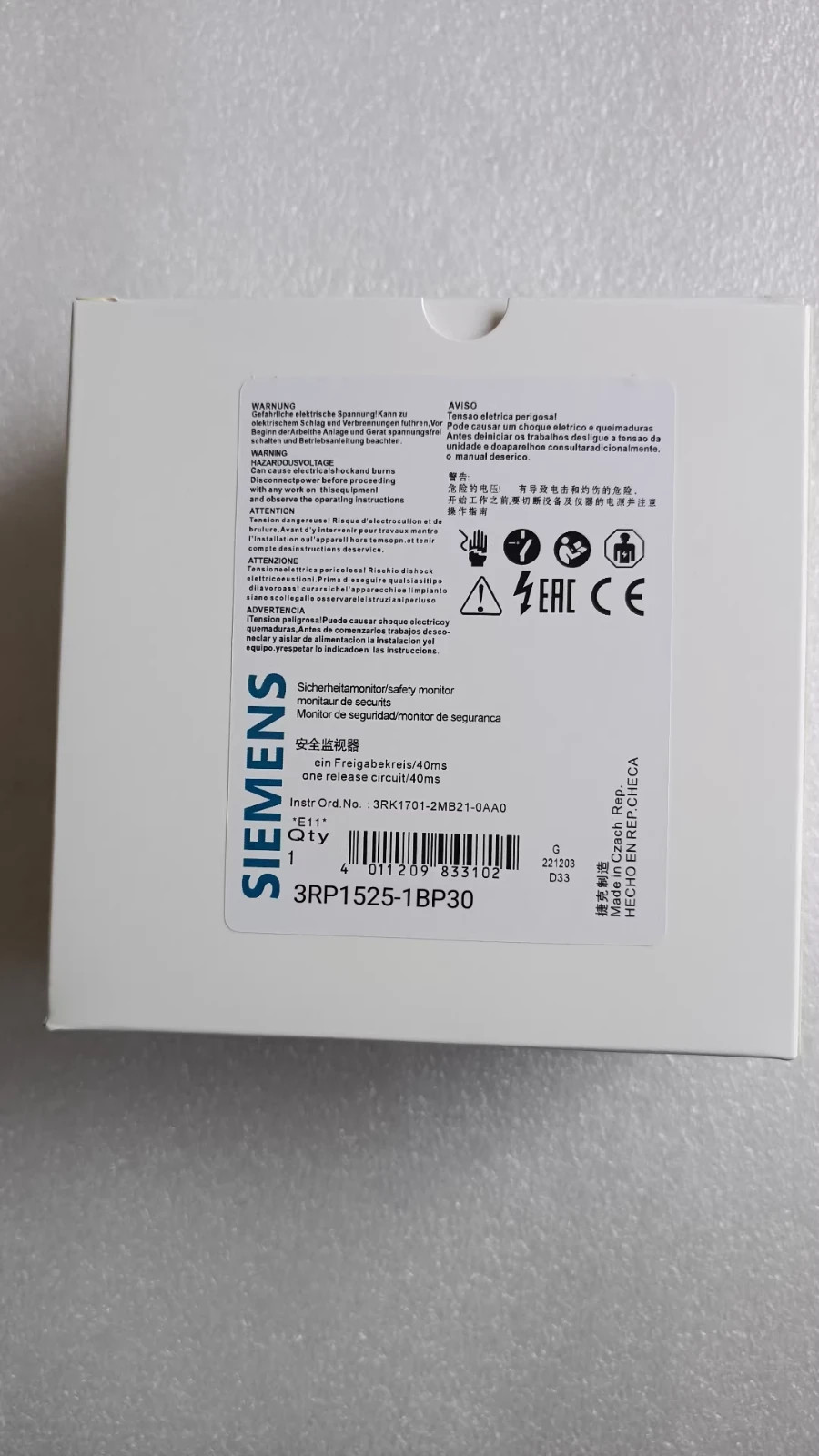 3RP1525-1BP30 1PCS Brand New Siemens Time Relay 3RP1 525-1BP30 fast shipping