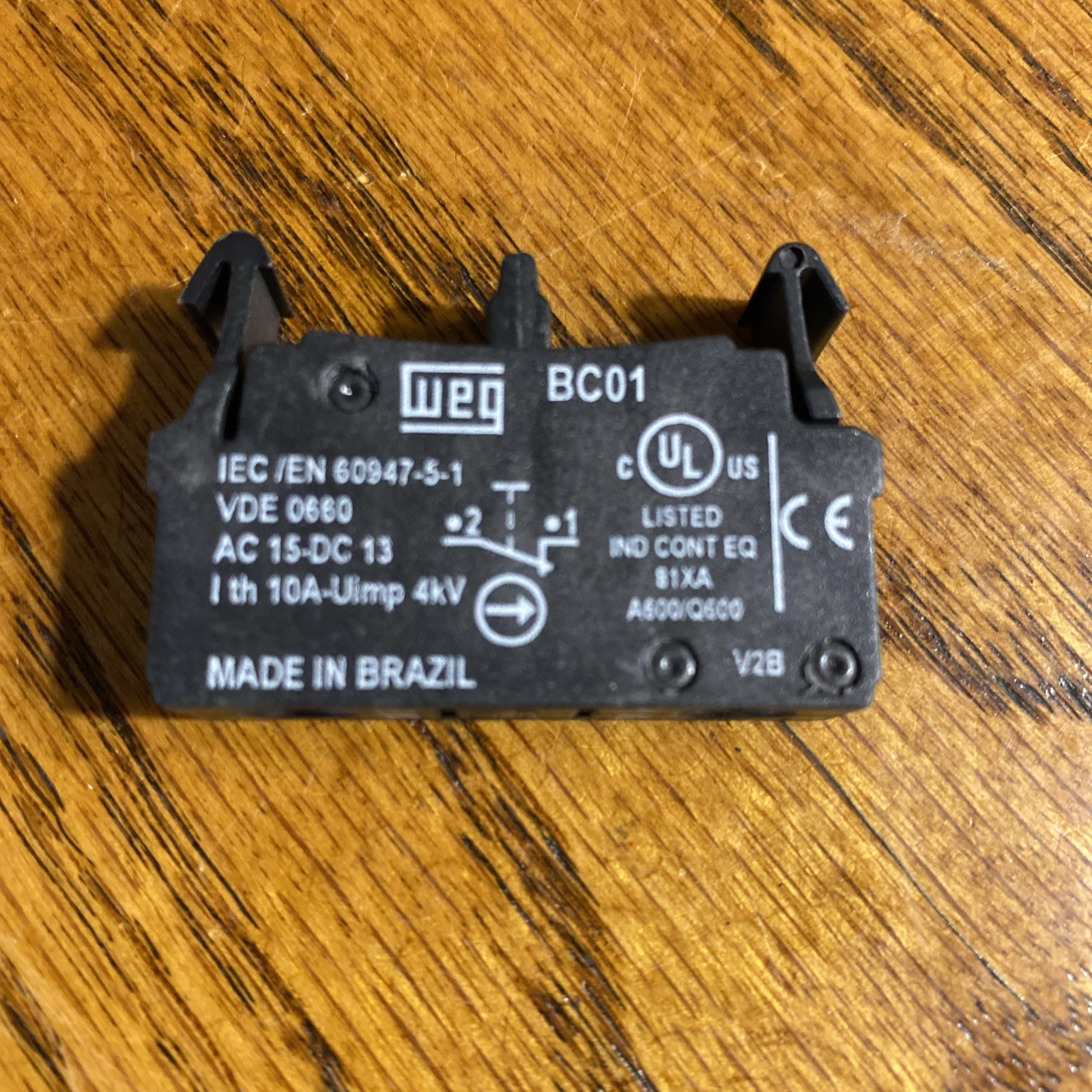 Weg BC01 Contact Block, EUC/EN60947-5-1, VDE 0660, AC 15-DC 13, Lot Of 6