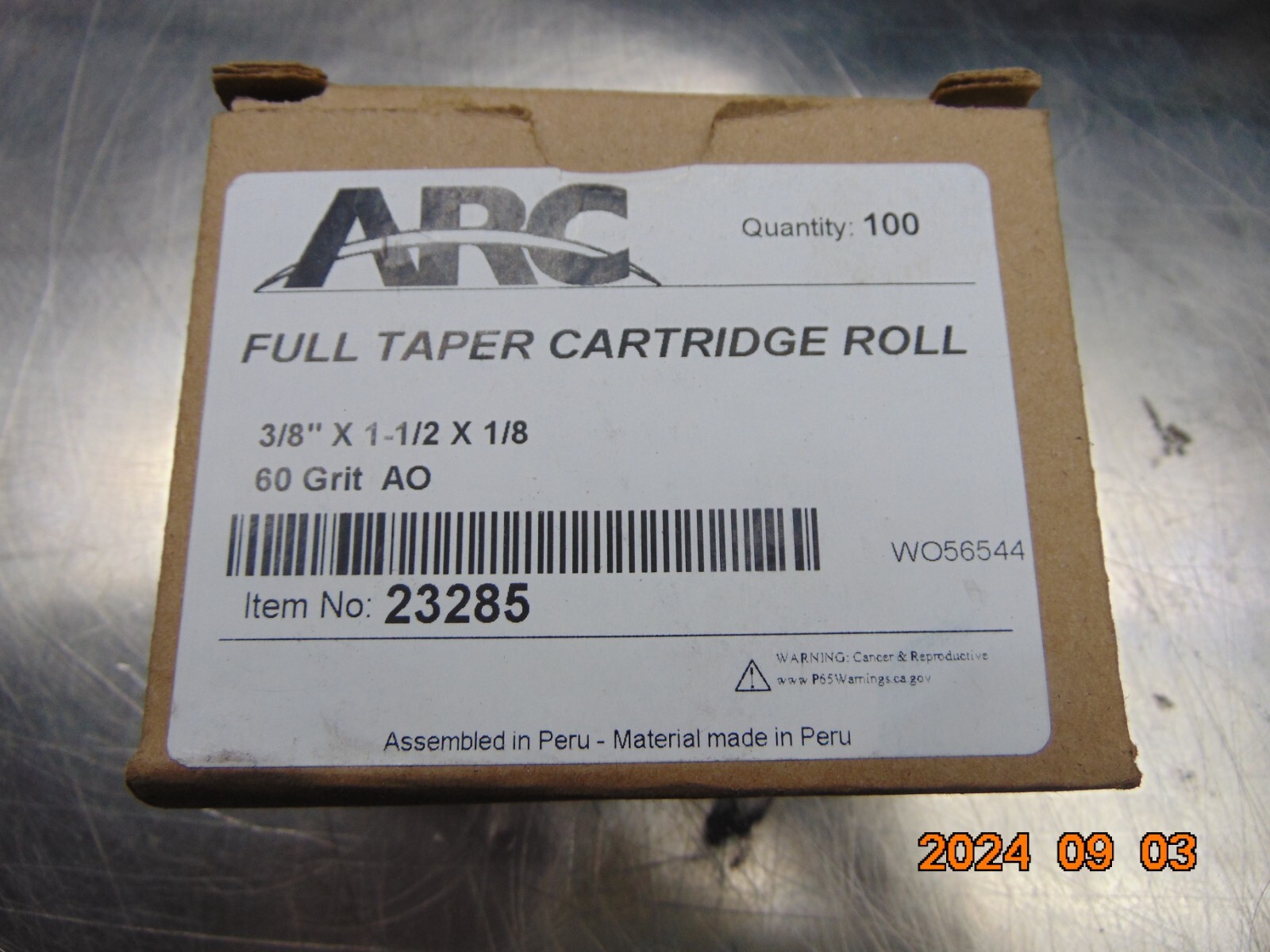NEW BARC 23285 Abrasive 60 Grit FULL TAPER CARTRIDGE ROLL 3/8 X 1-1/2 X 1/8