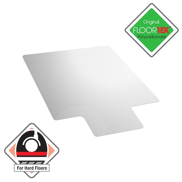 Floortex Fc128919lr Chair Mat 47″X35″, Traditional Lip Shape, Clear, For Hard