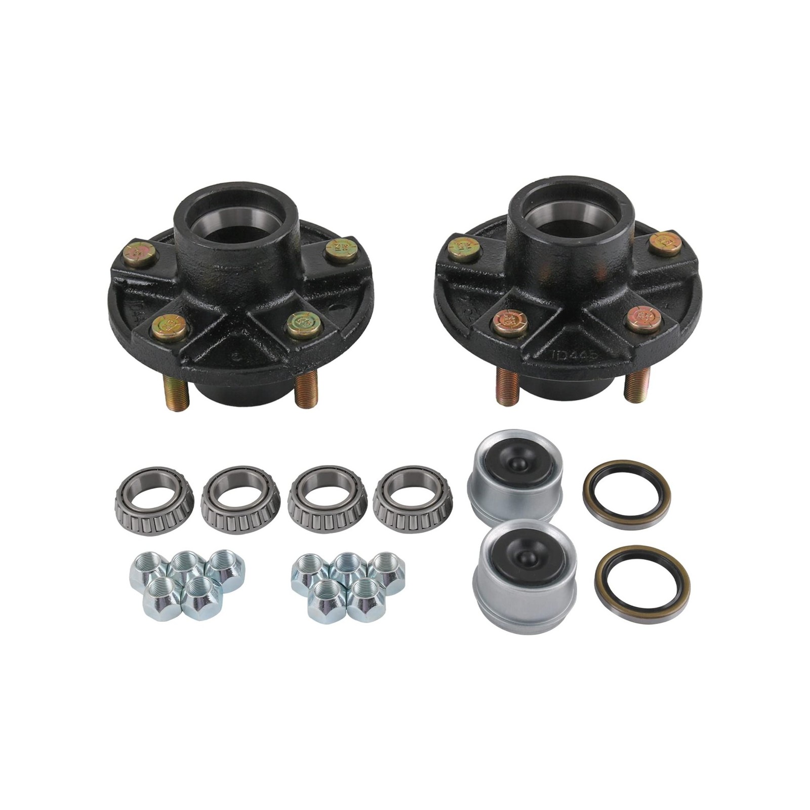 JDMSPEED 2 Trailer Idler Hub Kits 5 on 4.5″ Replacement for Axle 1-1/16″ Bear