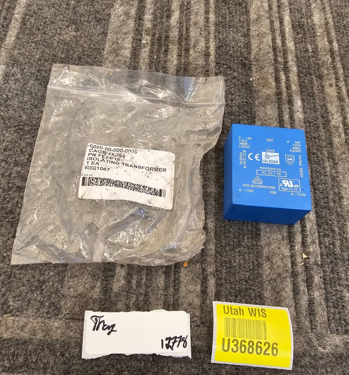 Block FL24/18 24VA PCB Isolating Transformer 115 V AC Input, 18 V AC Output