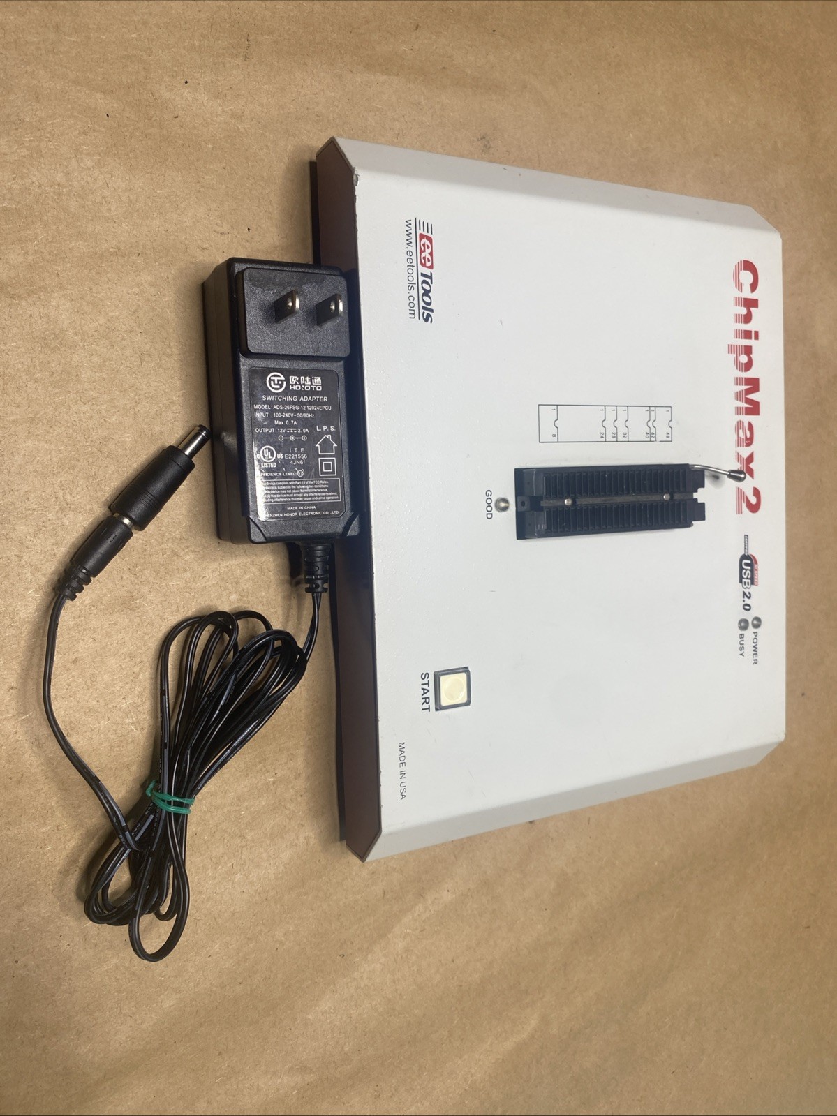 Chip Max2 Test unit. EE Tools(Hi Speed USB). Power cord (UNTESTED) Read