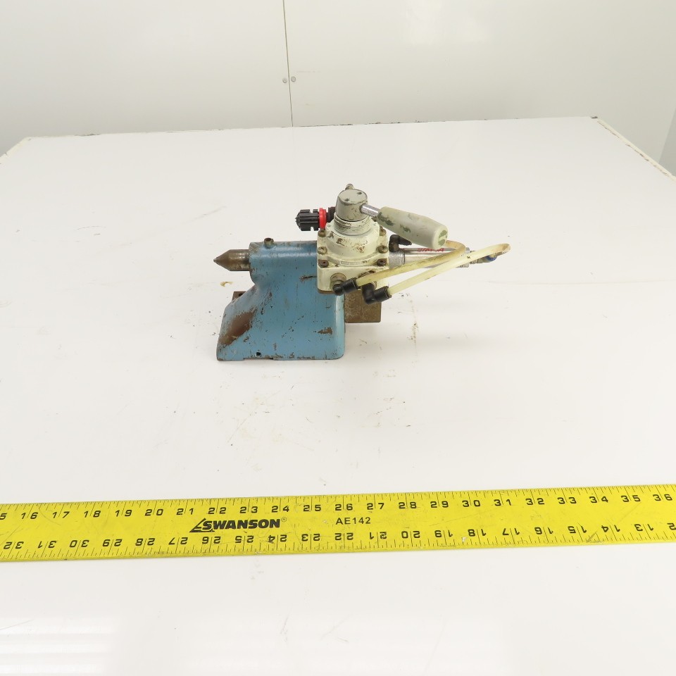 Cylinder Actuated Lathe Tailstock Dead Center 4″ Centerline W/Valve (Bison Style