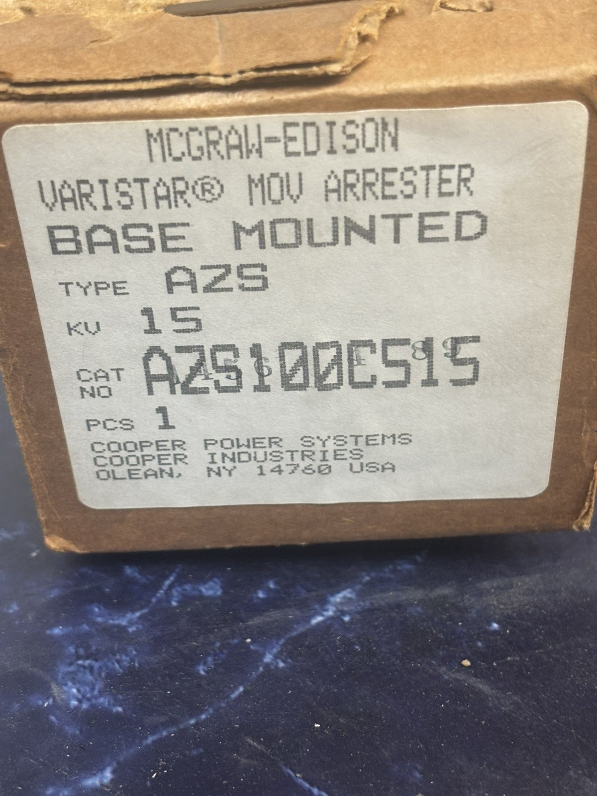 Mcgraw Edison AZS100C51 type AZS KV 15 VARISTAR