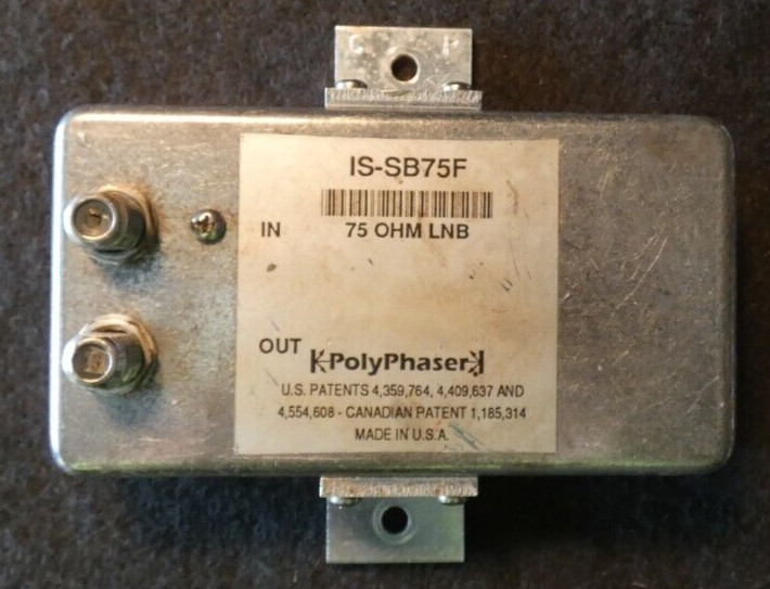 Used PolyPhaser IS-SB75F 50 Ohm LNB