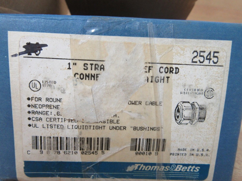 Thomas & Betts 2545 1″ Strain Relief Cord Connector Straight (Pack of 4)
