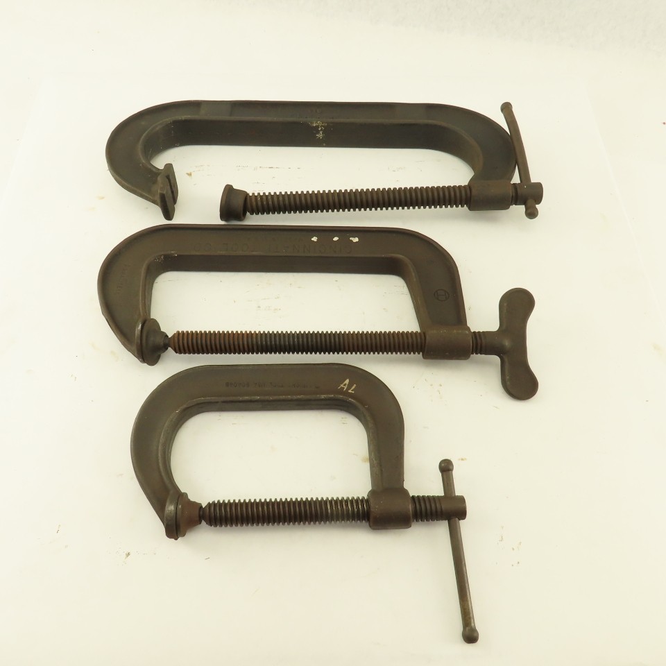 Drop Forged Steel 10″ 8″ & 5″ C-Clamp Tool Lot of 3