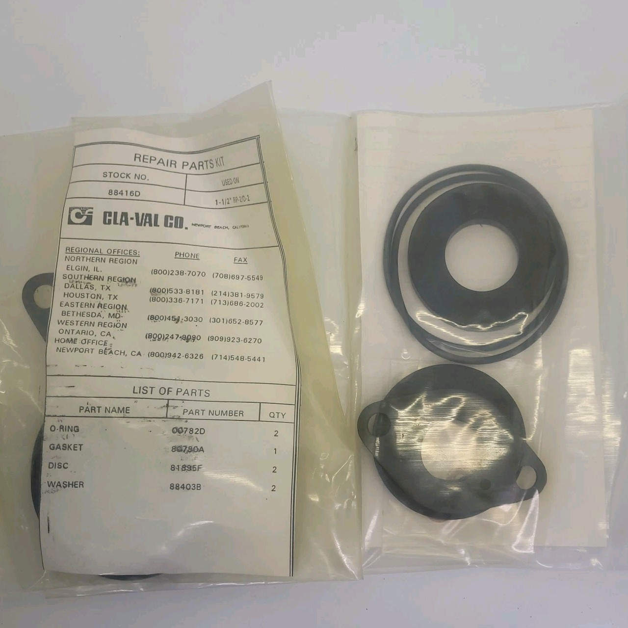 Cla-Val Co Backflow Repair Parts Kit 88416D 1-1/2″ RP-2/D-2