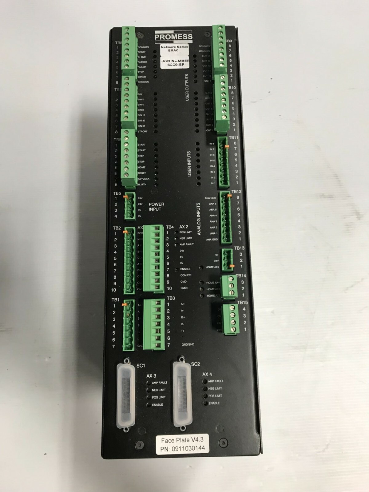 Promess 190694412P EMAC 1-2 Axis v4.4 Digital Probe Inputs with Profibus