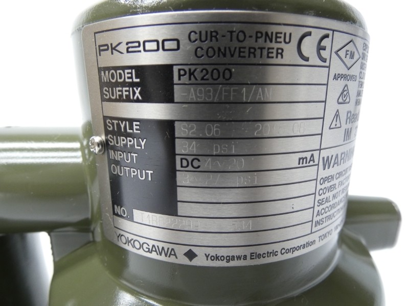 YOKOGAWA PK200-A93/FF1/AM 4-20VDC 34PSI NSMP